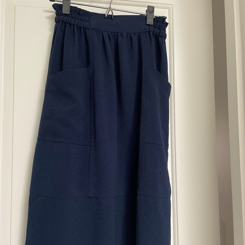 Zara navy paper bag skirt